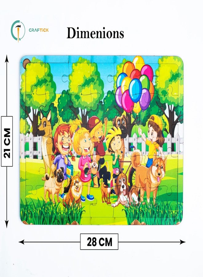 Craftick®Park Outdoor Scene with Many Children and and Balloons Jigsaw Puzzle for Kids Set of Educational Toy for Having Realistic Illustration, Focus, Memory, Mental Boost | Return Gift - Image 4